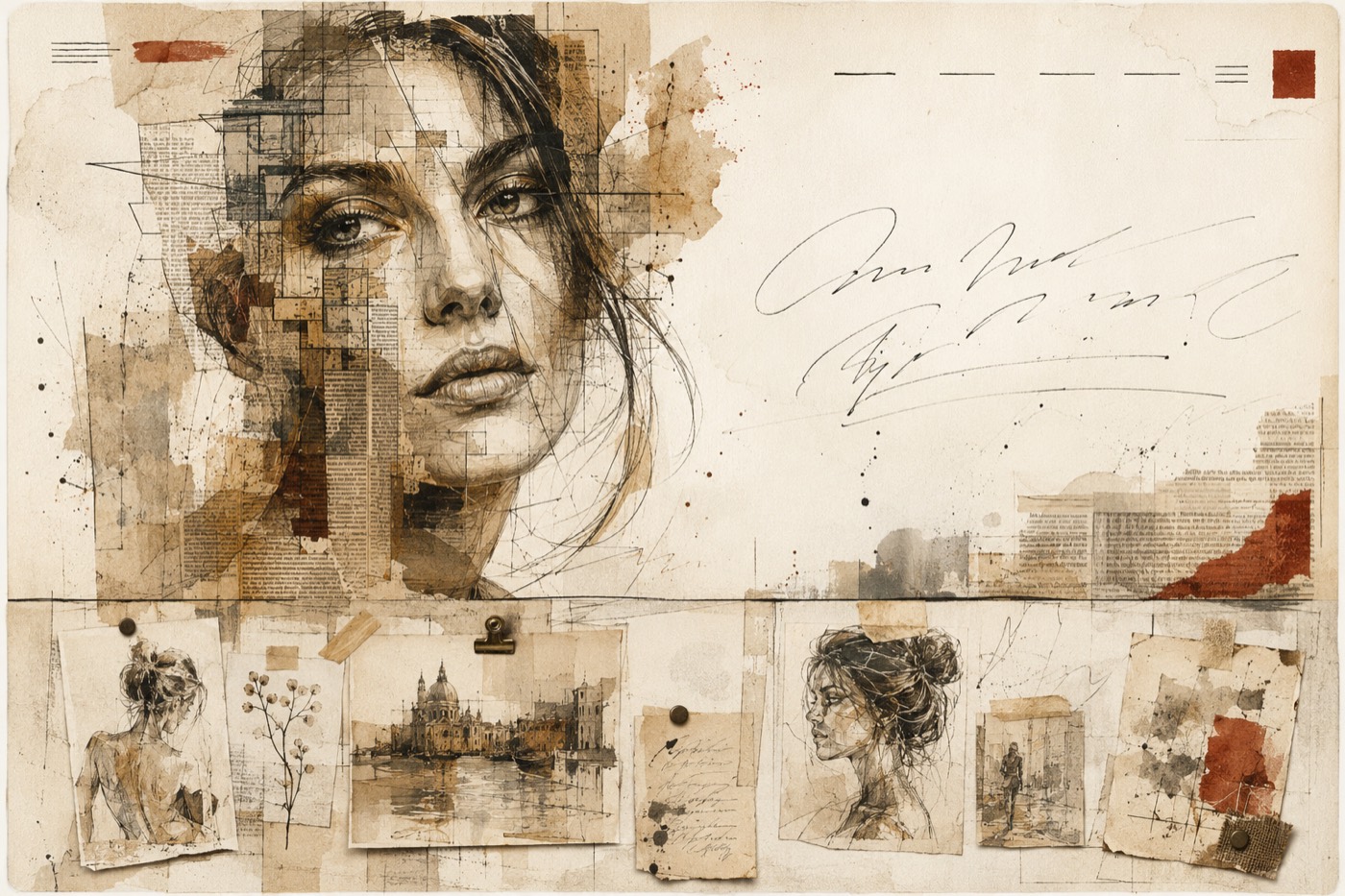 Variante 2: Papier und Collage